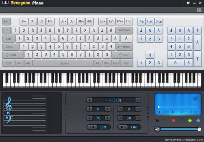 Piano Virtual - Um piano online funcionando no seu teclado