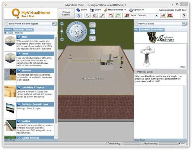 Mudando o ângulo para tour virtual