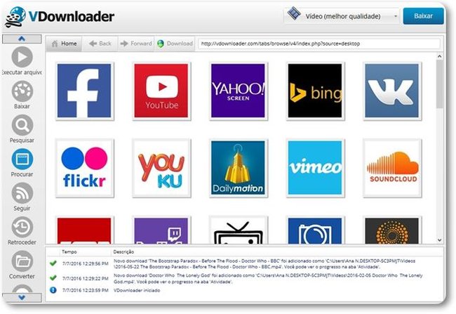 VDownloader - Imagem 2 do software
