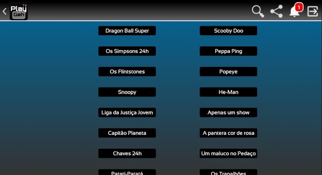 Imagem da tela de conteúdo do APK PlayTV GEH