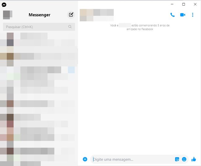 O aplicativo apresenta as principais funções do Messenger