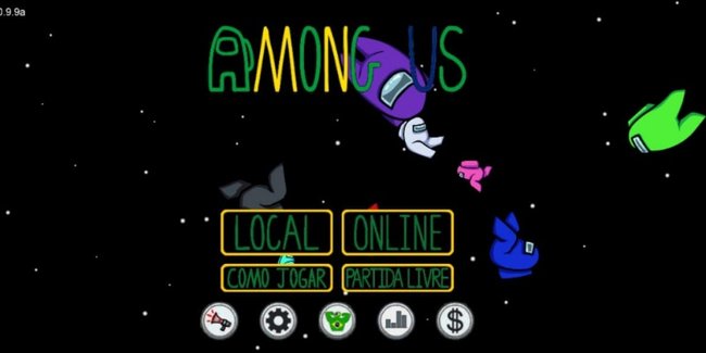 tela inicial de among us brasil apk