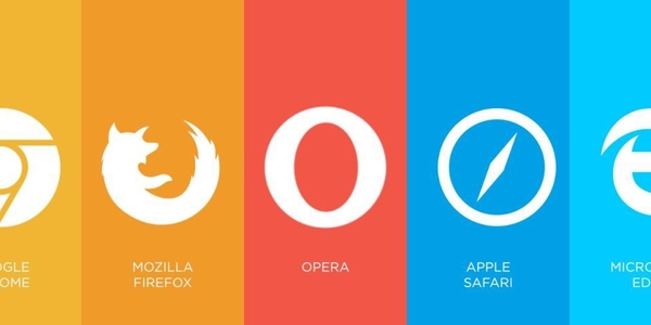 Imagem com a logo de vários navegadores: google chrome, mozilla firefox, opera, apple safaro e microsoft edge