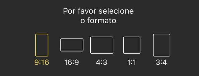 Há uma série de formatos para exportar o vídeo depois de editado.