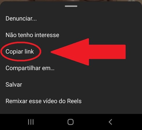 É preciso copiar o link do Reels no Instagram para, posteriormente, fazer o download dele. (Fonte: Baixaki/Reprodução)