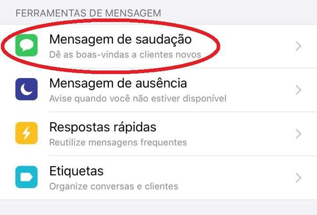 Escolha a primeira opção das ferramentas de mensagem.