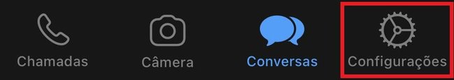 Procure a opção "Configurações" na parte inferior da tela.