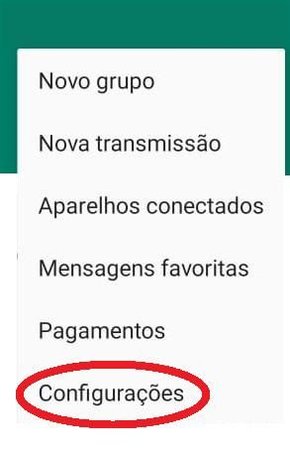 Acesse "Configurações" no menu principal do aplicativo.