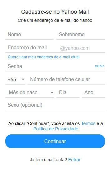 Criar Email Yahoo Mail Grátis, Passo Passo