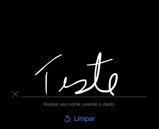 Para criar a assinatura, faça o desenho na tela do iPhone.