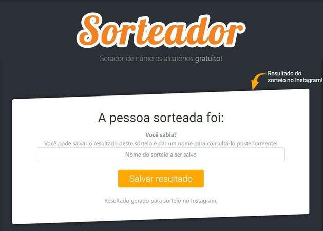 Depois de realizar o sorteio, você pode saltar o resultado e compartilhar com seus seguidores quem foi o grande vencedor.