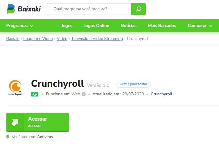 Crunchyroll PLANO GRÁTIS