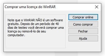 Apesar de ser um software pago, é possível usar o Winrar gratuitamente