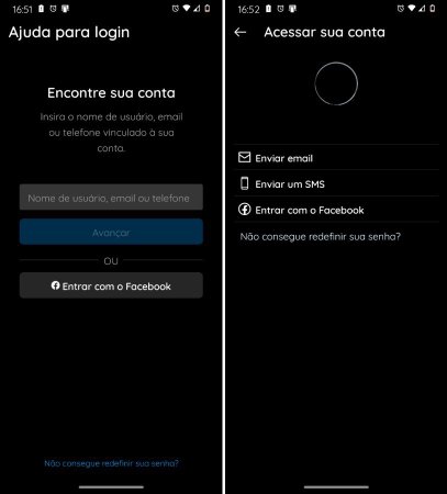 No Android ou iOS, o caminho para mudar a senha do Instagram são semelhantes. (Fonte: Lupa Charleaux / Baixaki)