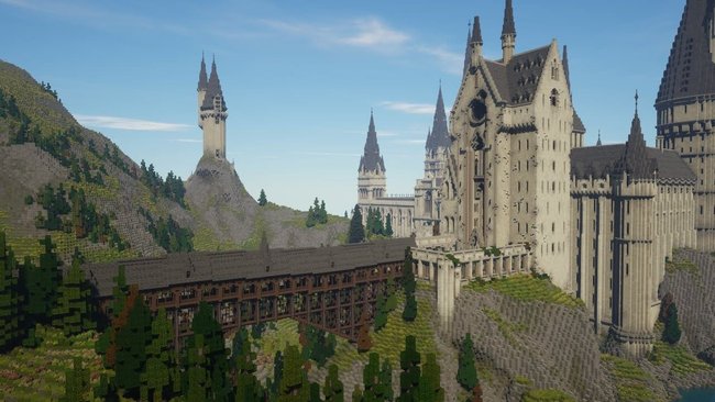 Sejam dinossauros ou o Castelo de Hogwarts, tudo é possível em Minecraft! (Fonte: Floo Network / Reprodução)