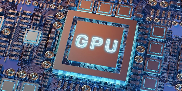 Imagem em 3D de uma GPU.