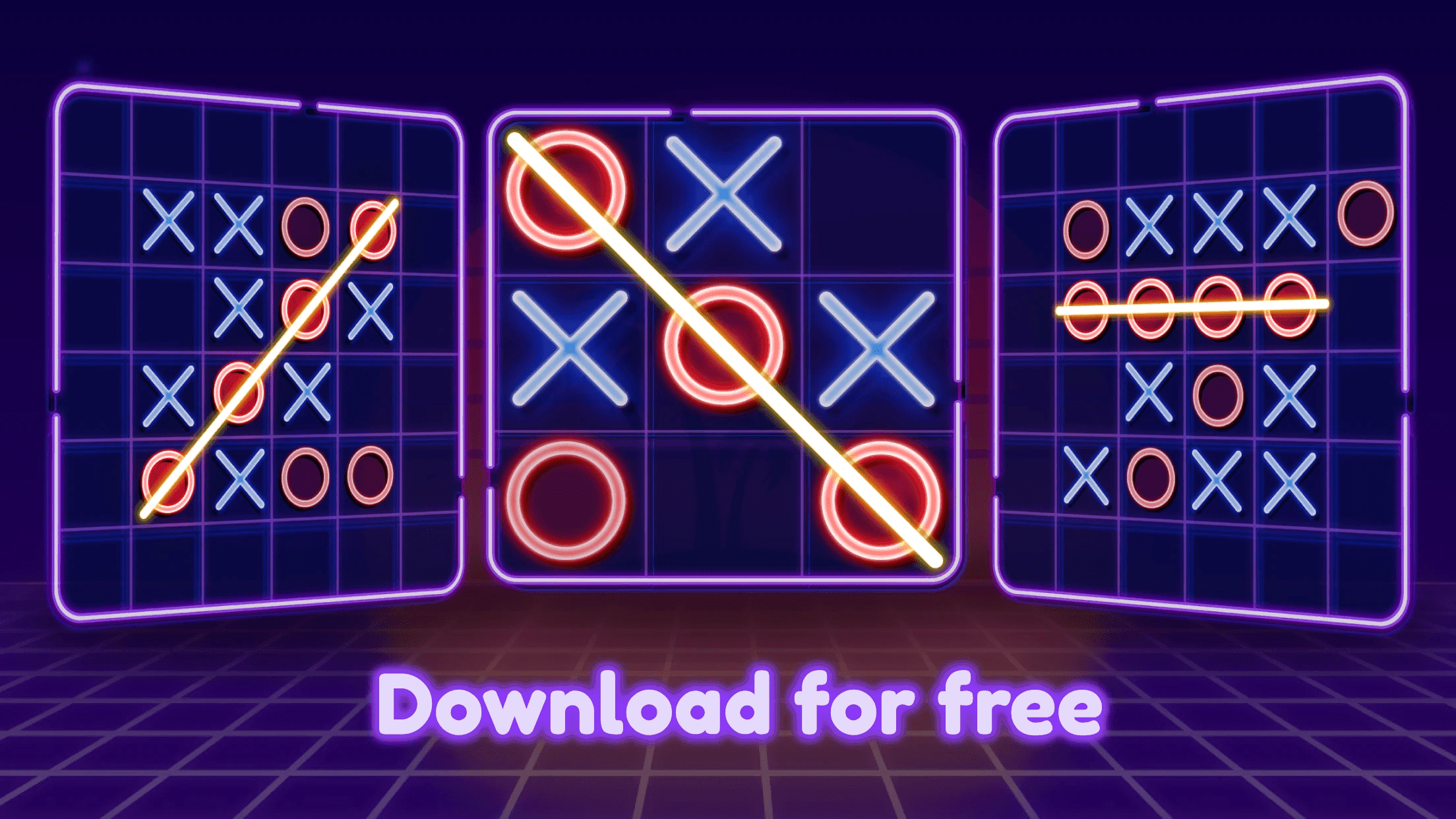 Tic Tac Toe Glow - Puzzle Game android iOS apk download for free