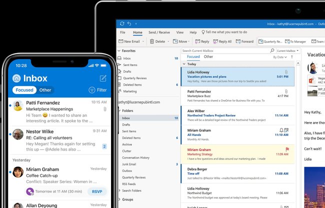 Microsoft Outlook também está incluído no Pacote Office