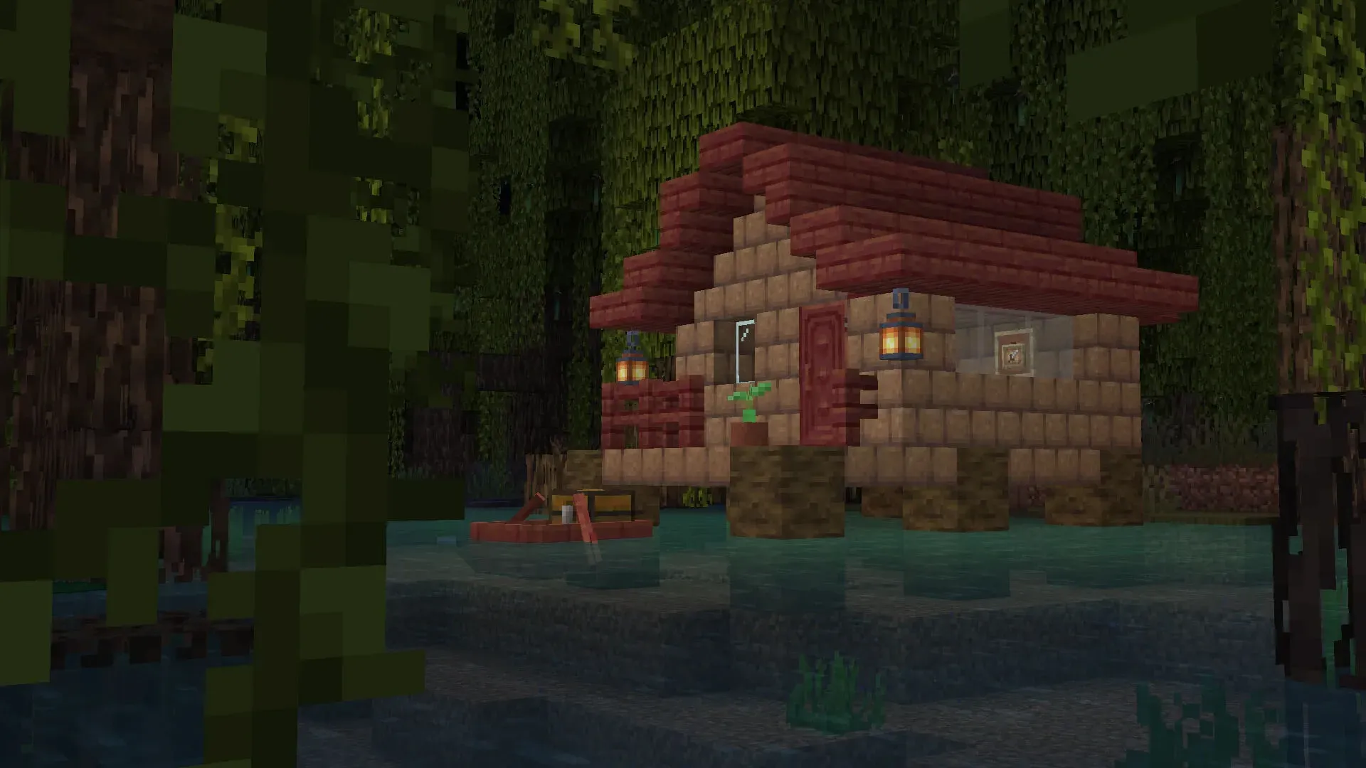Casa montada com blocos de minecraft