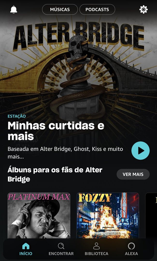 É possível ter acesso a um catálogo imenso de músicas e podcasts no Amazon Music