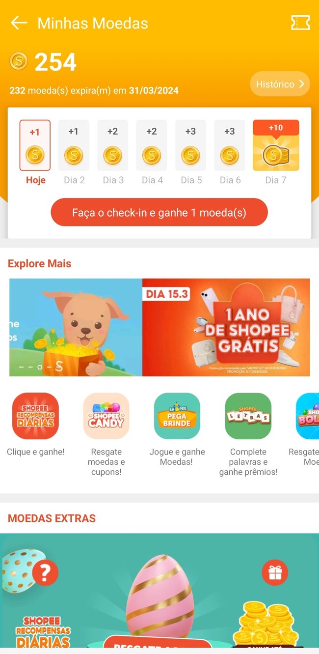 O app conta com um sistema de moedas que viram desconto em novas compras.