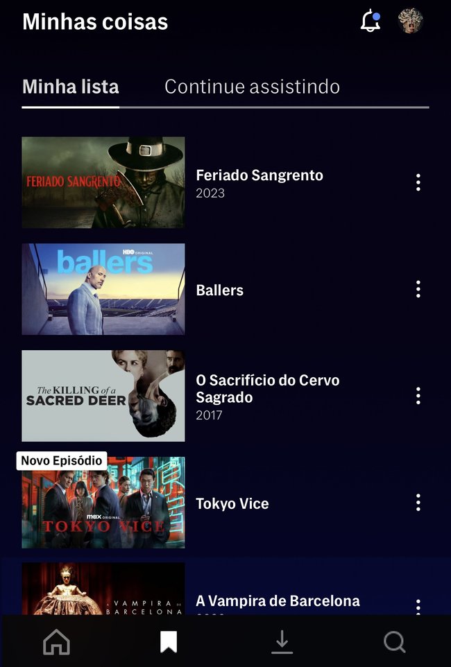 No Max é possível criar uma lista de desejos para assistir títulos quando quiser