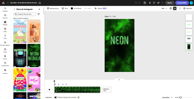 Uma das grandes vantagens do Adobe Express é a facilidade para editar modelos disponíveis na plataforma