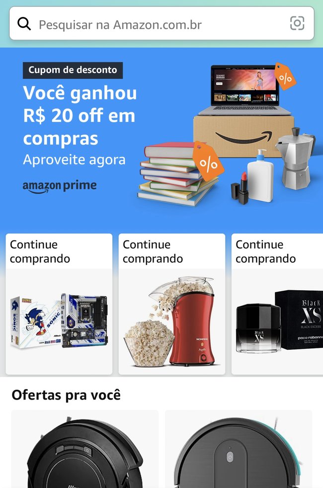 O app da Amazon Shopping leva o maior site de ecommerce para o seu smartphone